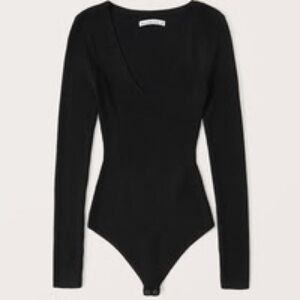 Abercrombie Black Ribbed Bodysuit